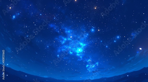 A celestial scene of stars and galaxies stretching infinitely into the cosmic abyss, amazing background anime style