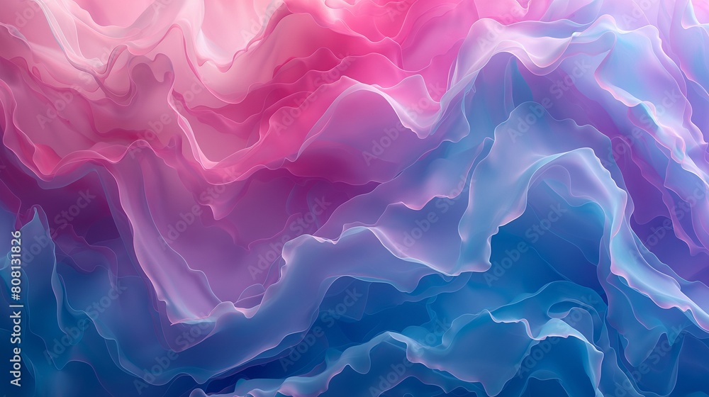 Obraz premium Soft Pink and Blue Abstract Waves