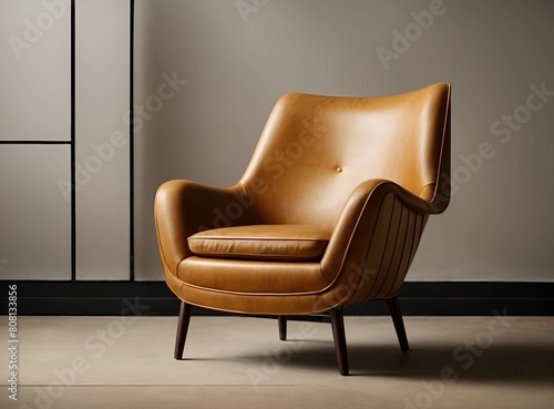 Elegant Leather Armchair in a Minimalist Setting