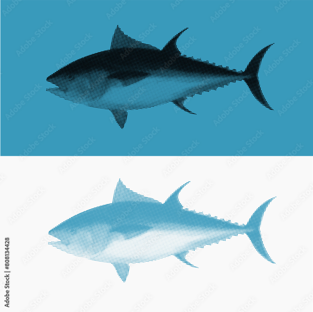 tuna fish with halftone concept tuna fish with halftone concept