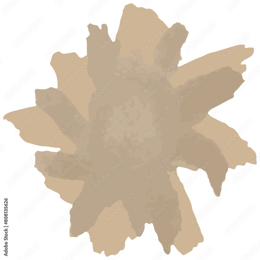 Handcrafted Watercolor light brown-beige Star Stain. Transparent Background. Captivating Vector Clipart. Adds Artistic Flair to Designs