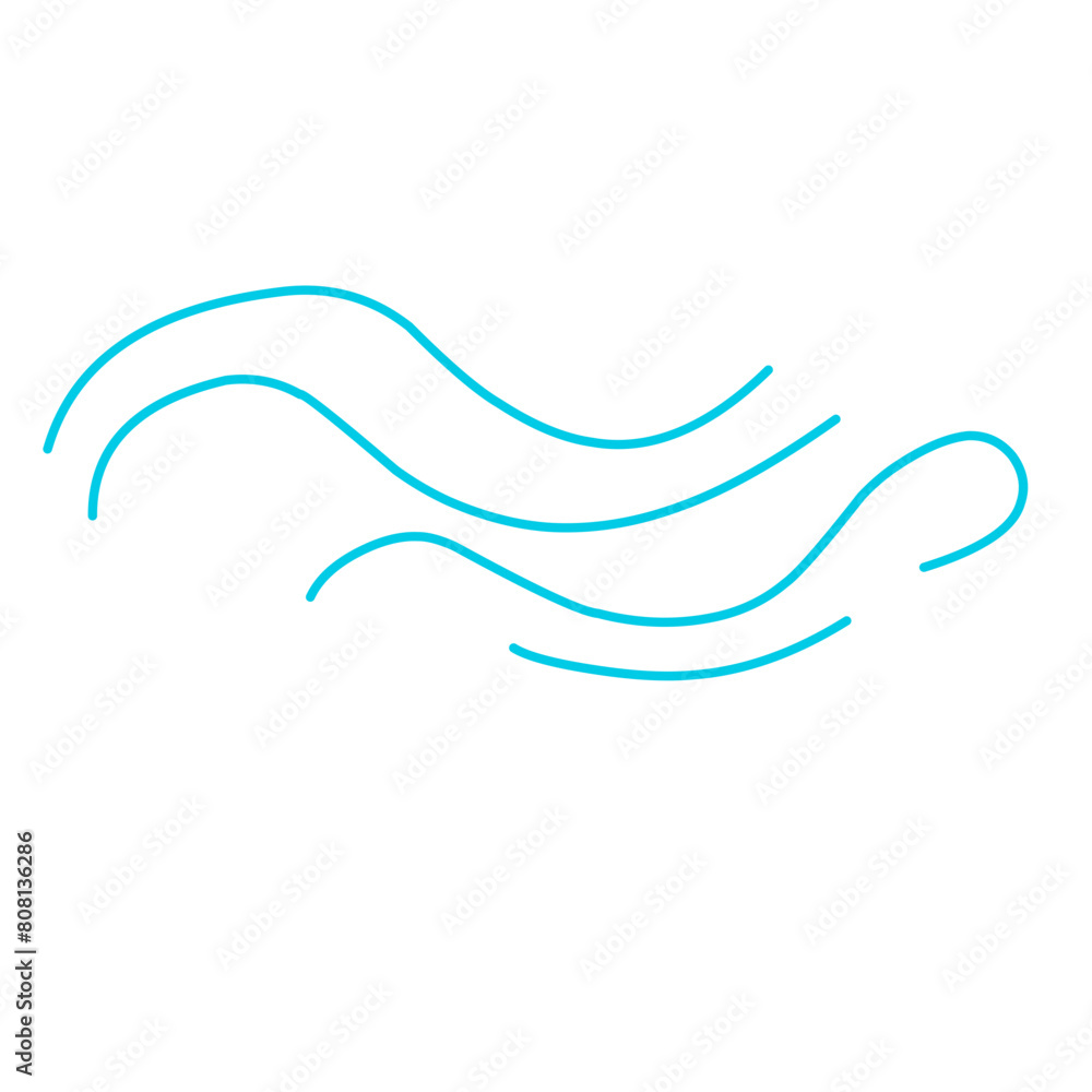 Hand drawn line vector with simple doodle wave Hand drawn line vector with simple doodle wave