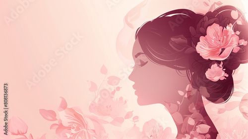 Feminine banner for Women's Day and Mother's Day with AI-generated design.