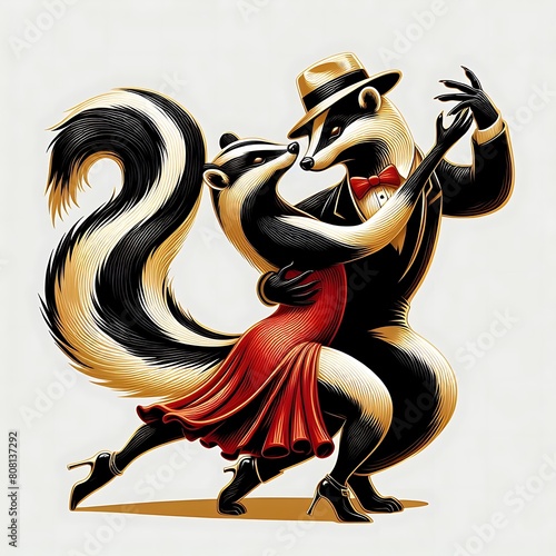 Stinktiere tanzen schwungvoll einen Tango