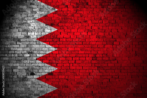 bahrain flag on brick wall