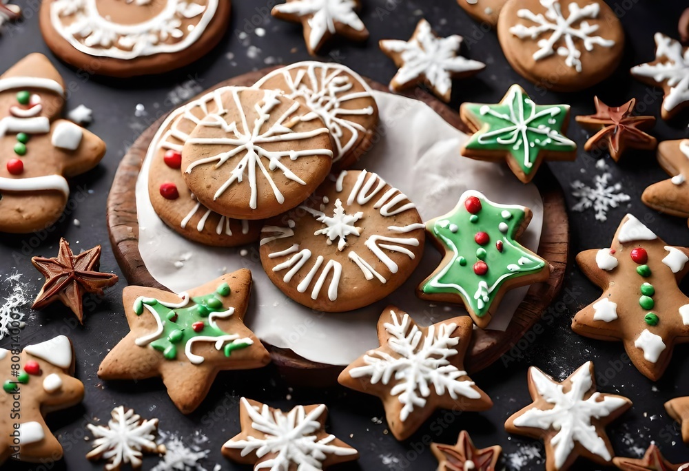 gingerbread cookies and Christmas decorations gingerbread cookies and Christmas decorations