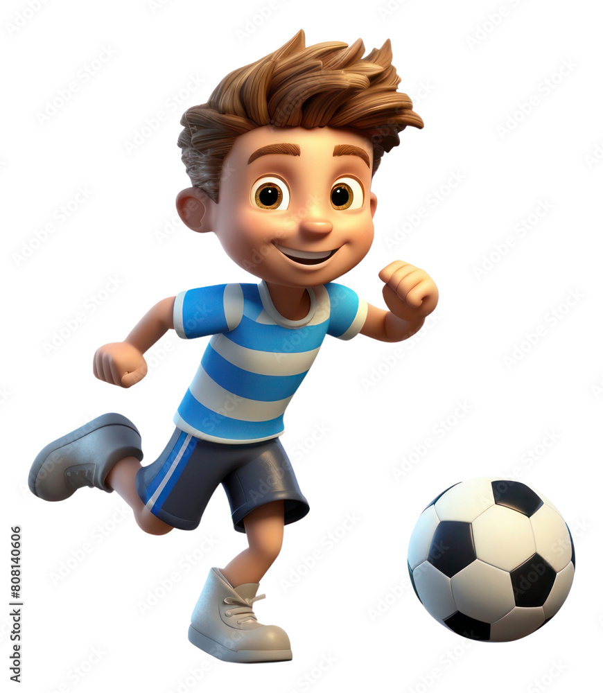 PNG Boy playing football sports cartoon white background determination.