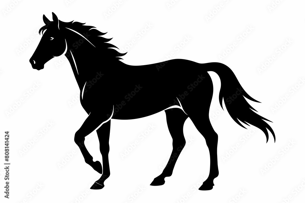 A horse silhouette black vector artwork illustration A horse silhouette black vector artwork illustration