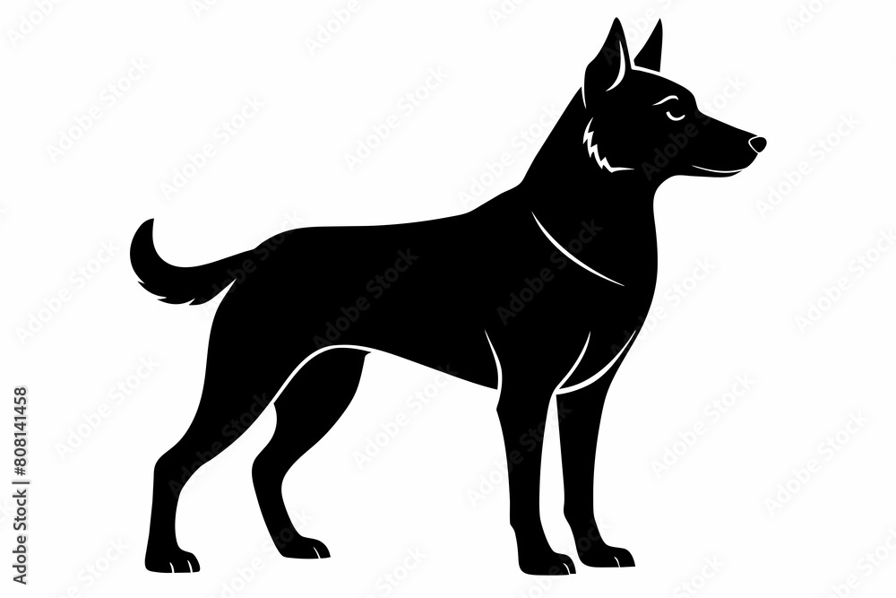 A dog silhouette black vector artwork illustration A dog silhouette black vector artwork illustration