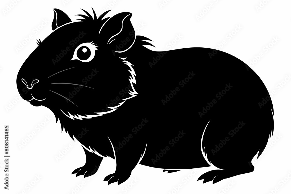 A guinea pig silhouette black vector artwork illustration A guinea pig silhouette black vector artwork illustration