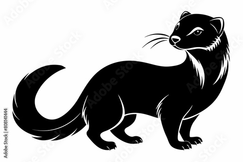  A ferret silhouette black vector artwork illustration 