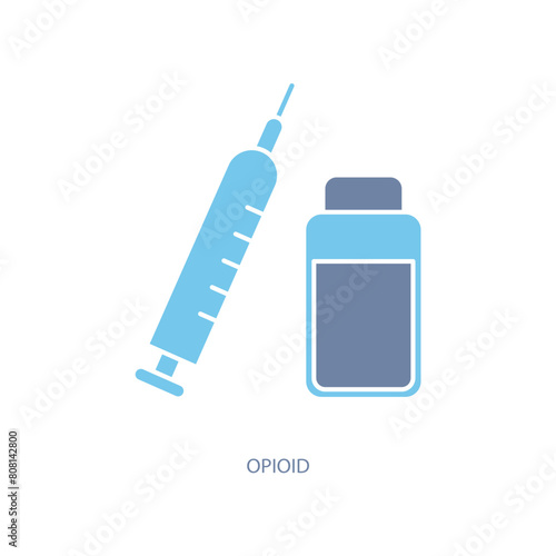 opioid concept line icon. Simple element illustration. opioid concept outline symbol design.