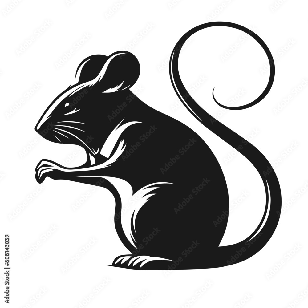 Rat vector silhouette isolated on white background Rat vector silhouette isolated on white background
