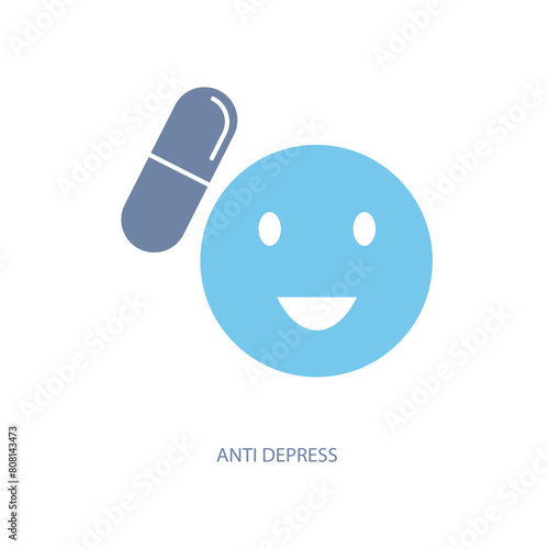 anti depressant concept line icon. Simple element illustration. anti depressant concept outline symbol design.