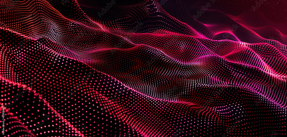 Deep crimson and midnight black abstract dot wave, bold and striking, for dramatic art. Deep crimson and midnight black abstract dot wave, bold and striking, for dramatic art.