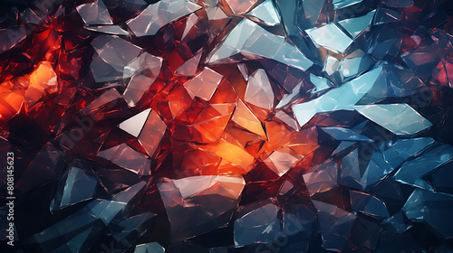 Produce an abstract background using shattered glass textures. photo