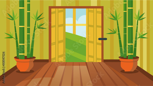 Utilizing bamboo flooring a fastgrowing and sustainable alternative to traditional hardwood.. Vector illustration