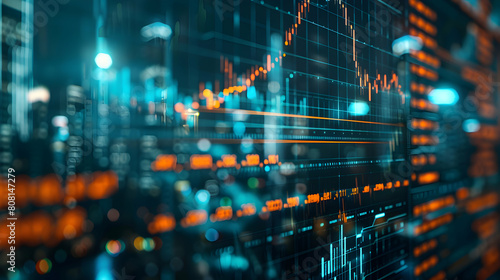 Financial Investment Analyst Illustrates Sector Performance Comparison with Realistic Photo Concept of Identifying and Capturing New Growth Opportunities in Emerging Industries photo