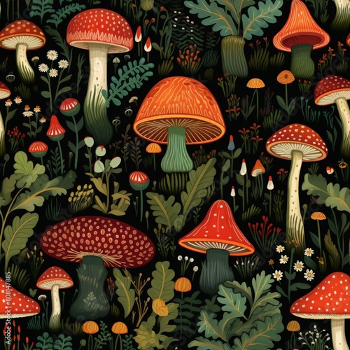 Quirky Mushroom Mosaic