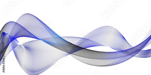 blue ribbon isolated on white, design wallpaper futuristic background illustration