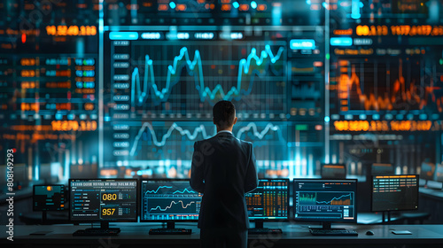 Advanced Stock Trader Sets Automated Trading Parameters for Efficient Execution - Photo Stock Concept