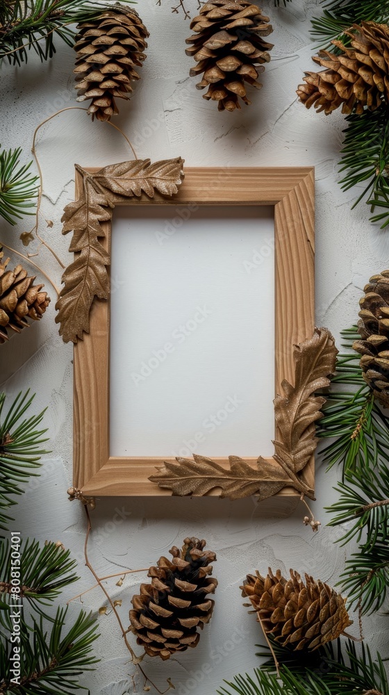 Festive Frame Amidst Pine and Cones Festive Frame Amidst Pine and Cones