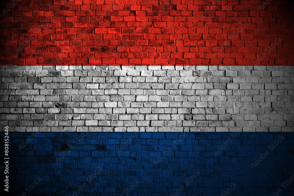 netherlands flag on brick wall netherlands flag on brick wall
