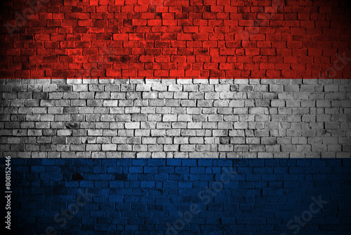 netherlands flag on brick wall