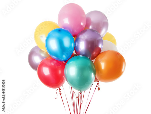 Colorful balloons isolated on white background.