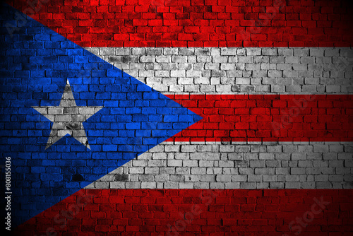 puerto rico flag on brick wall