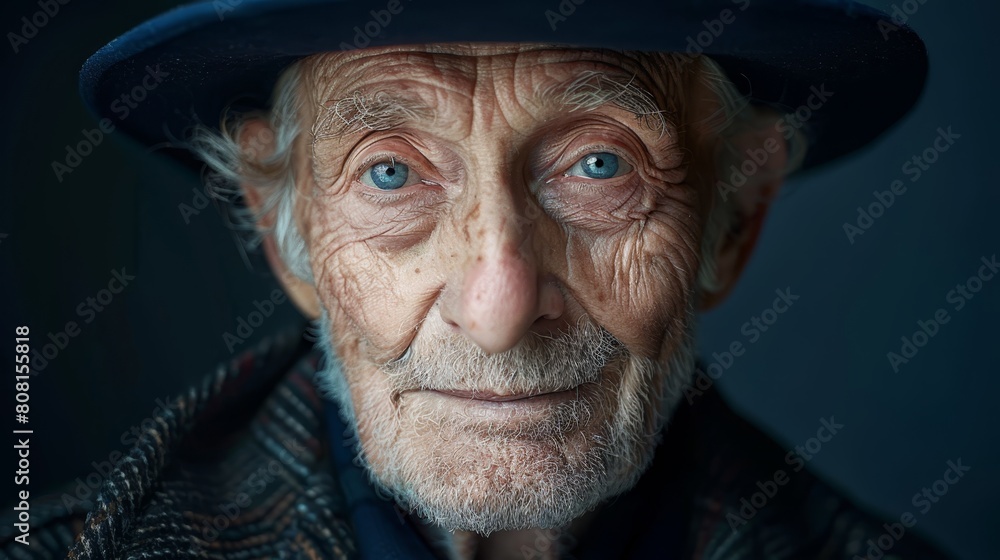 A tight shot of a hat-wearing person staring in shock at the camera A tight shot of a hat-wearing person staring in shock at the camera