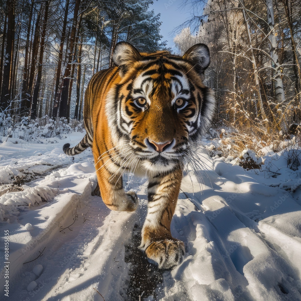 Describe the threat to extinction of the Amur tiger, the symbol of Siberia, against the background of the destruction of forests,