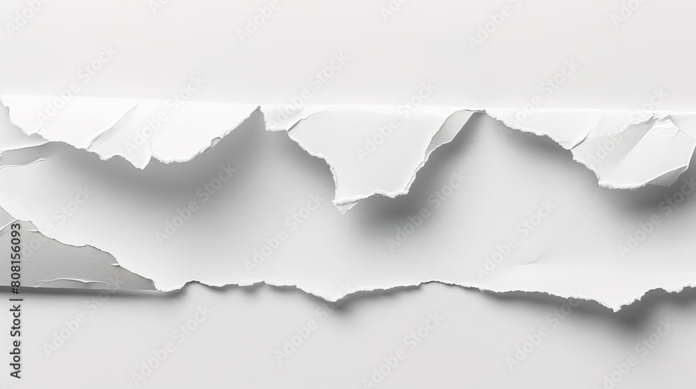 Torn white paper with a gray background, ideal for advertising, announcements or special offers