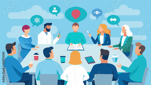 A conference room filled with representatives from various disciplines brainstorming ways to improve the effectiveness of ketamine treatment for.