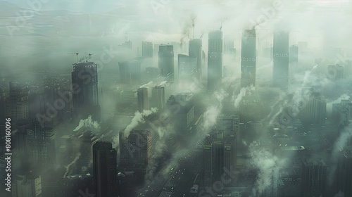 A poignant digital painting sheds light on the bleak outlook of an urban ecosystem falling prey to the smog and smoke caused by widespread industrialization and heavy traffic