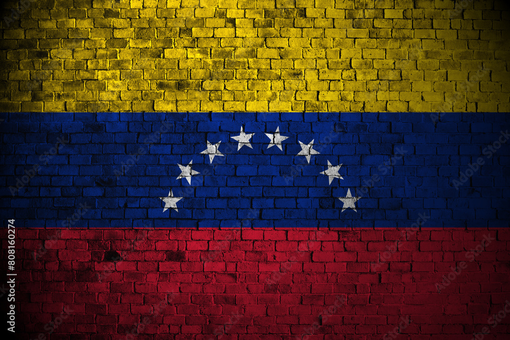 venezuela flag on brick wall venezuela flag on brick wall
