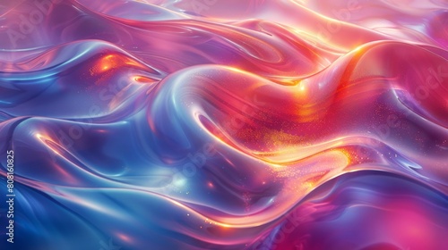 Abstract digital artwork of flowing colorful waves.