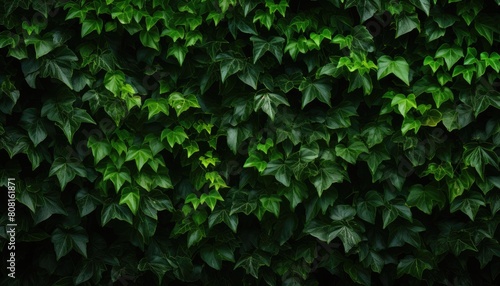 A vibrant green wall completely covered in a multitude of lush leaves