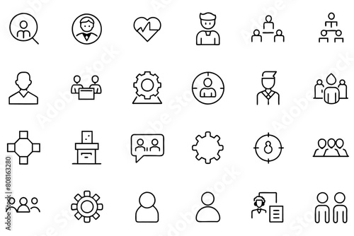 Company related simple line icons