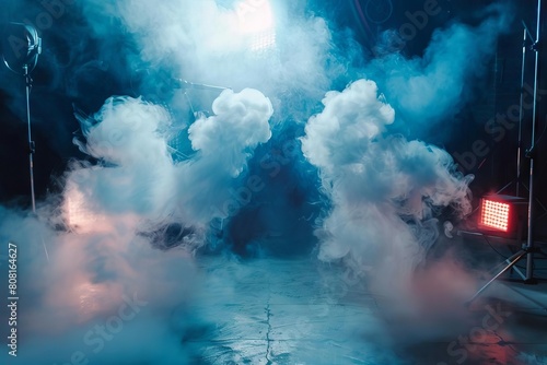 dramatic smoke effects in a studio with theatrical lighting abstract photography concept photo