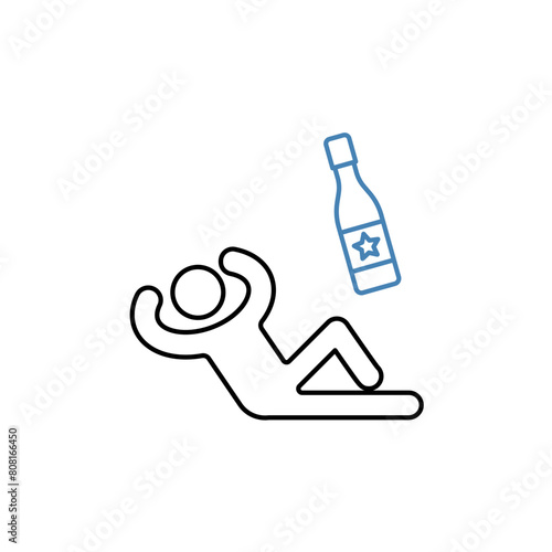 alcoholism concept line icon. Simple element illustration. alcoholism concept outline symbol design.