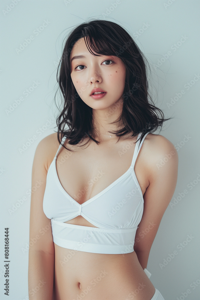 an Asian woman with a charming look on her face
an Asian woman with a charming look on her face
