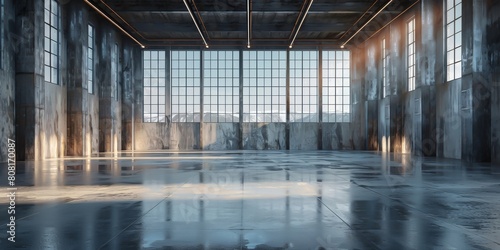 Interior view inside an abandoned factory building