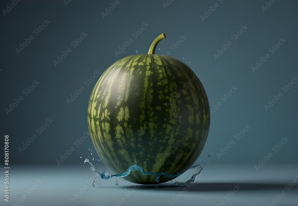 A whole ripe watermelon