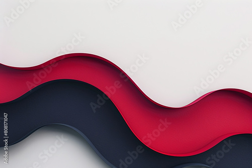Bold crimson red and muted navy blue tiddle waves, evoking a classic but striking look on a solid white background.