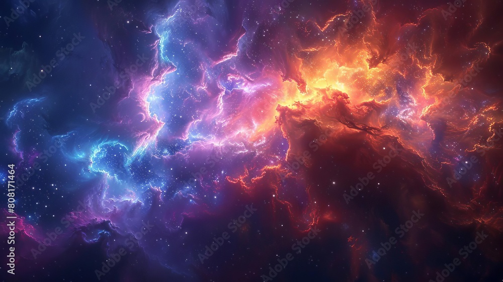 Obraz premium An ultra nebula within the universe, showing the birthplace of stars in vibrant colors