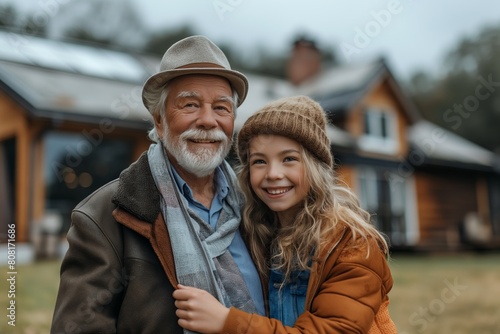 Grandfather embracing granddaughter with love © gearstd