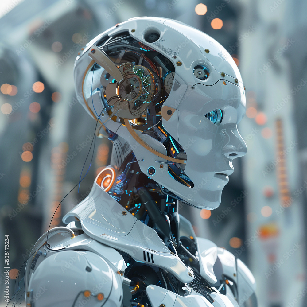 Fototapeta premium AI in the future futuristic, 8k, ultra HD