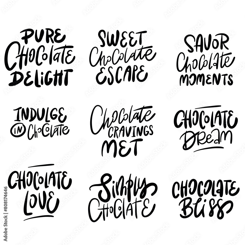 Handwriting quote about chocolate. Handmade quote for cafe, bar and restaurant. Handwriting quote about chocolate. Handmade quote for cafe, bar and restaurant.