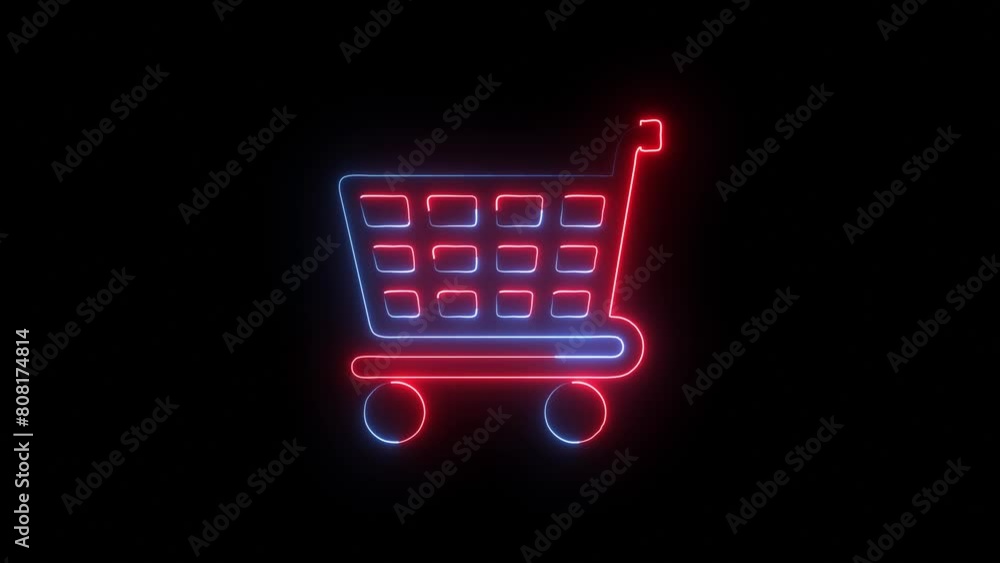 Shopping cart icon. Glowing neon line Shopping cart icon isolated on black background. Online buying concept. Shopping cart icon. Glowing neon line Shopping cart icon isolated on black background. Online buying concept.